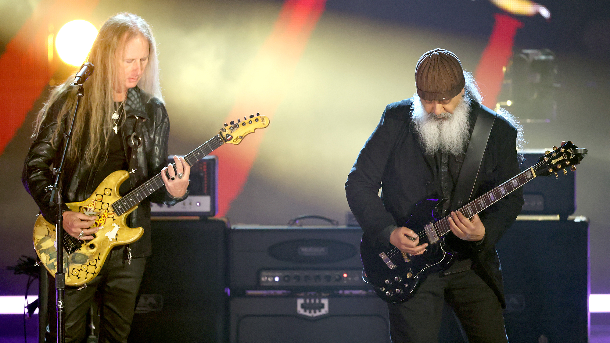 Jerry Cantrell of Alice in Chains and inductee Kim Thayil of Soundgarden perform onstage during the 2025 Rock & Roll Hall of Fame Induction Ceremony at Peacock Theater on November 08, 2025 in Los Angeles, California