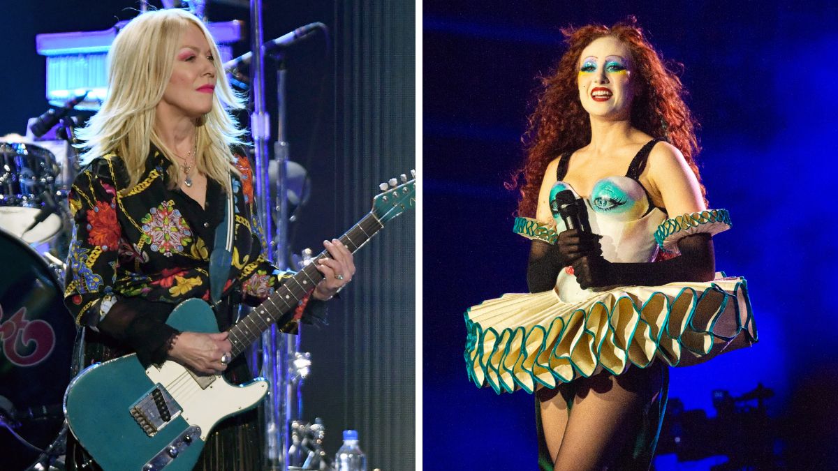 Left-Nancy Wilson of Heart performs onstage during the 2019 iHeartRadio Music Festival at T-Mobile Arena on September 20, 2019 in Las Vegas, Nevada; Right-Chappell Roan performs onstage during Sziget Festival on August 11, 2025 in Budapest, Hungary